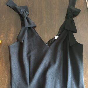Floor Length, Bow Shoulder, Black Formal Gown, Ava and Esme, Size L